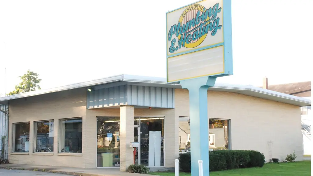 The Ellsworth Plumbing & Heating storefront and roadside sign on Turnpike Road